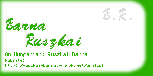 barna ruszkai business card